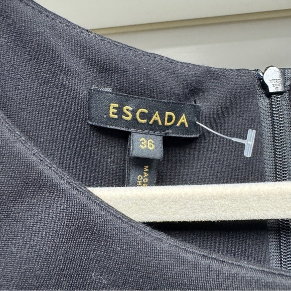 Escada Black Lace Knee Length Sheath Dress - Picture 5 of 14